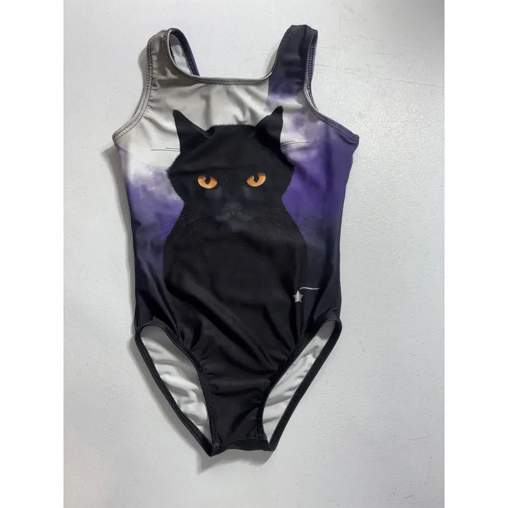 Destira Gymnastics Cat Leo Black and Purple Size Child XS